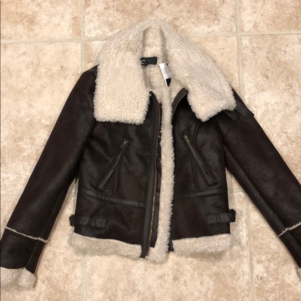 MANGO Shearling Coat